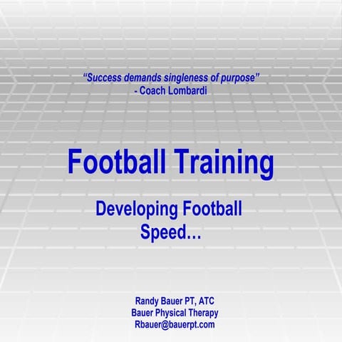 Football Training: Speed Testing and Training Considerations