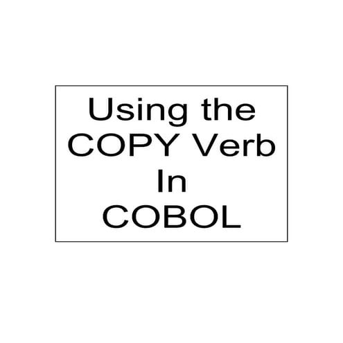 Copy verb in cobol