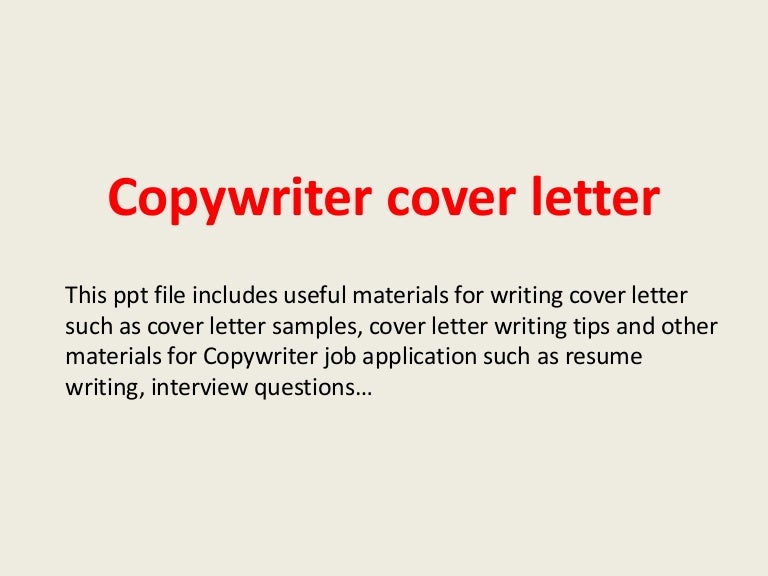 copywriter cover letter copywriter cover letters