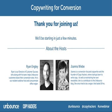 Copywriting for Conversion Webinar with Joanna Wiebe 