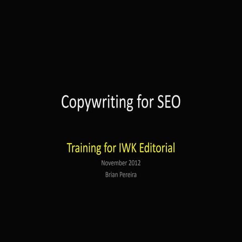 Copywriting for seo