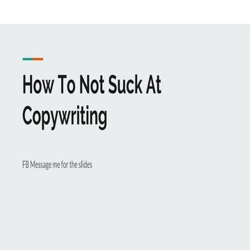Copywriting: Ways To Not Suck