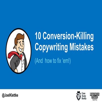 Copywriting mistakes&amp;fixes