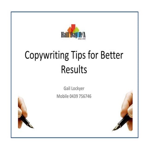 Copywriting tips for better results