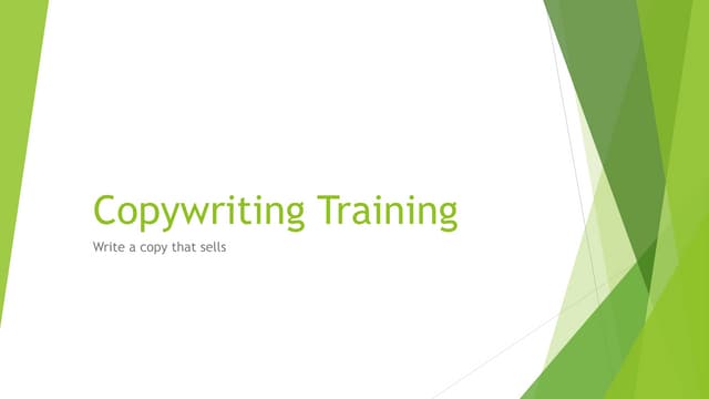 Copywriting training