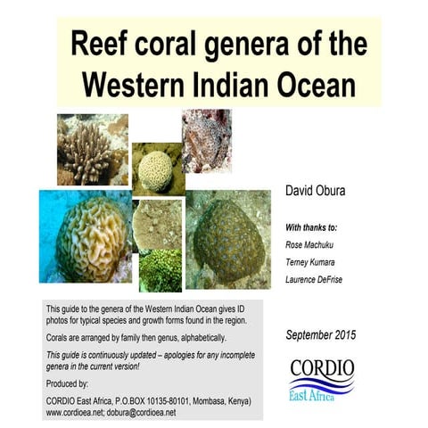 Coral genera of the Western Indian Ocean (2015)