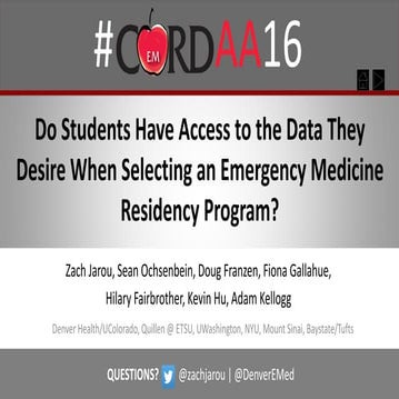 Do Students Have Access to the Data They Desire When Selecting an Emergency M...