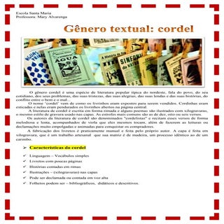 Gênero textual: Cordel
