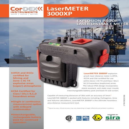 Cordex LaserMETER 3000XP ATEX Hazardous Area Explosion Proof Laser ...