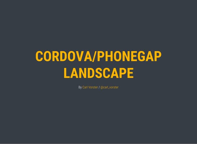 Cordova Developer Landscape 2015/09