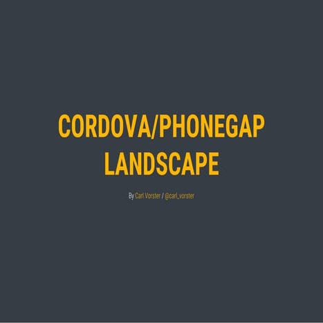 Cordova Developer Landscape 2015/09
