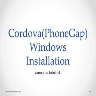 Cordova Windows Installation