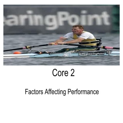 Core 2 Factors affecting performance Energy ssytems