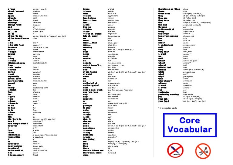 Core Vocabulary