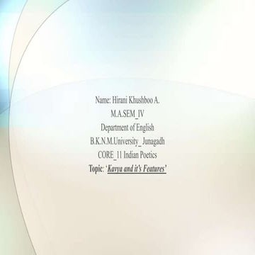 Kavya and it's Features 