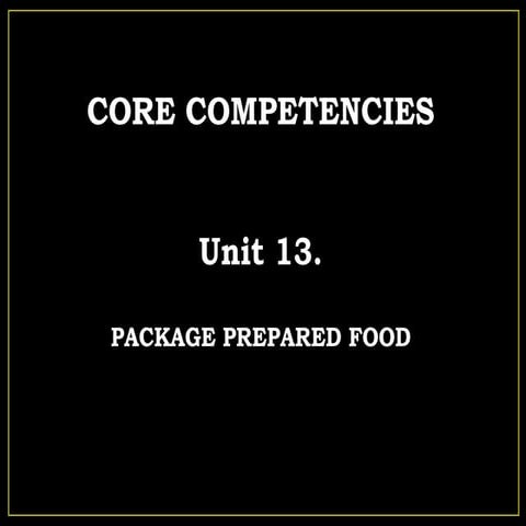CORE competency of cookery qualification | PPTX
