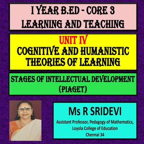 Core 3 unit iv piaget cognitive development