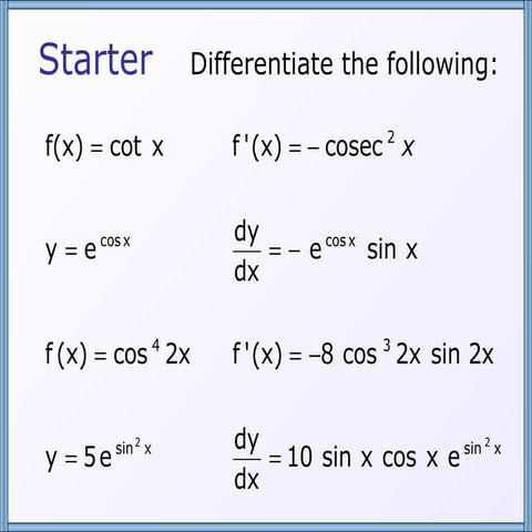 Core 4 Differentiating Trigonometic Functions 2