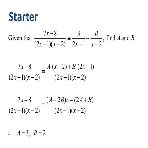 Core 4 Partial Fractions 1