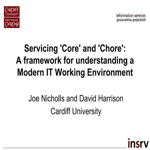 Servicing 'Core and Chore': A framework for understanding a Modern IT Working...