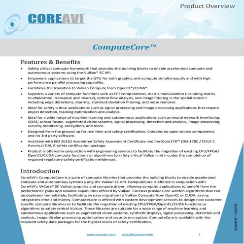 ComputeCore de CoreAVI