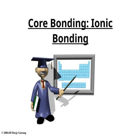 Igcse chemisty  on topic of Core Bonding - Ionic Bonding.pptx