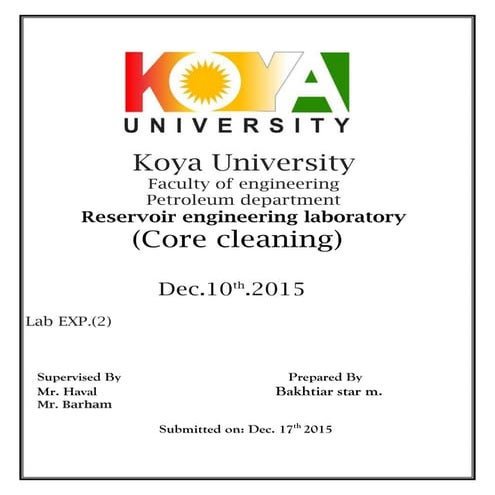 Core cleaning (reservoir engineering)