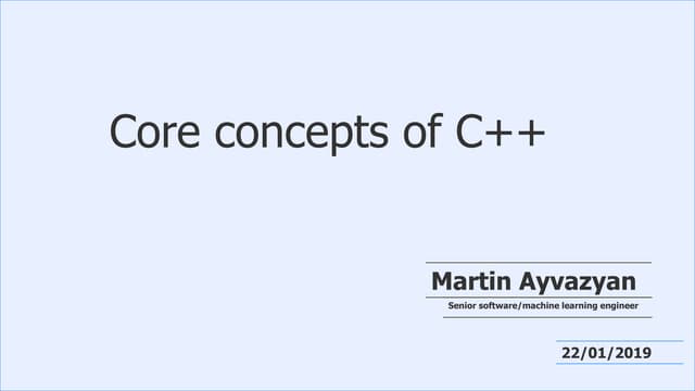 Core concepts of C++ | PPT