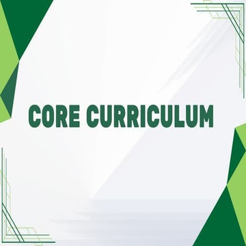 Core curriculum | PPT