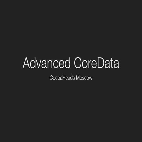 Things you might have missed from CoreData