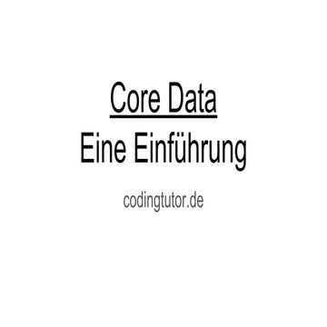 Core Data: Eine Einführung