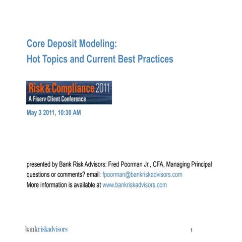 Core Deposit Modeling 2011