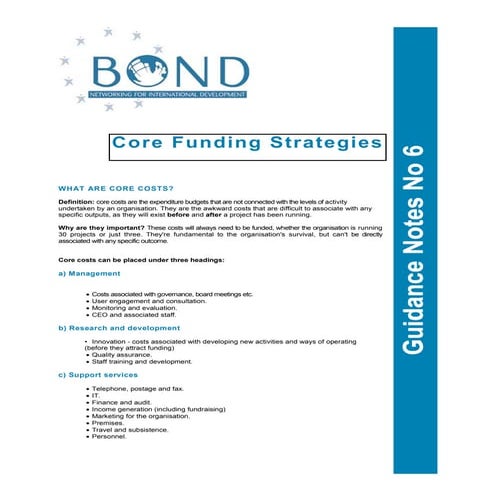 Core Funding Strategies