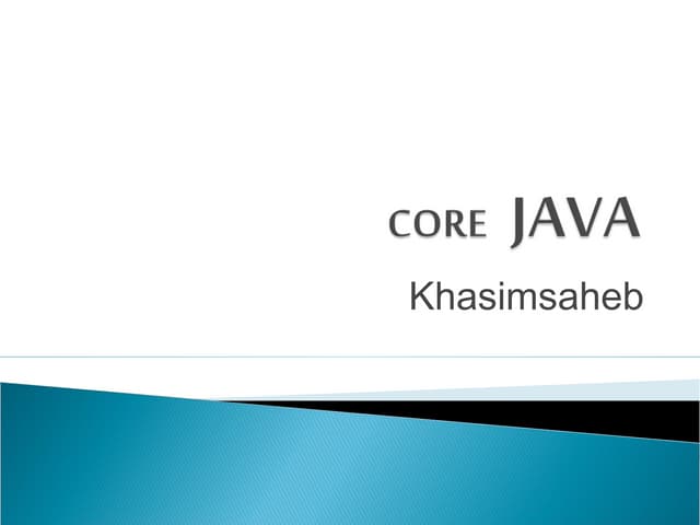 Core Java | PPT