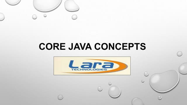 Core java concepts | PPT