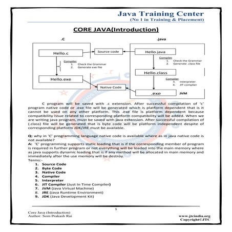 Core java introduction | PDF | Programming Languages | Computing