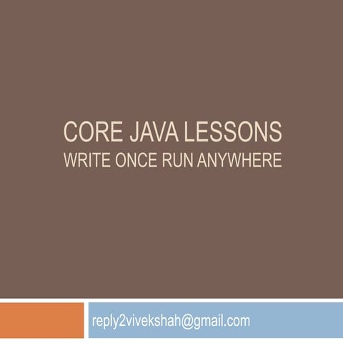 Core java lessons | PPT
