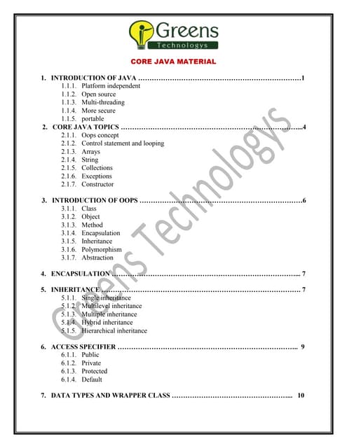 Core Java Material Pdf Core Java Material Pdf