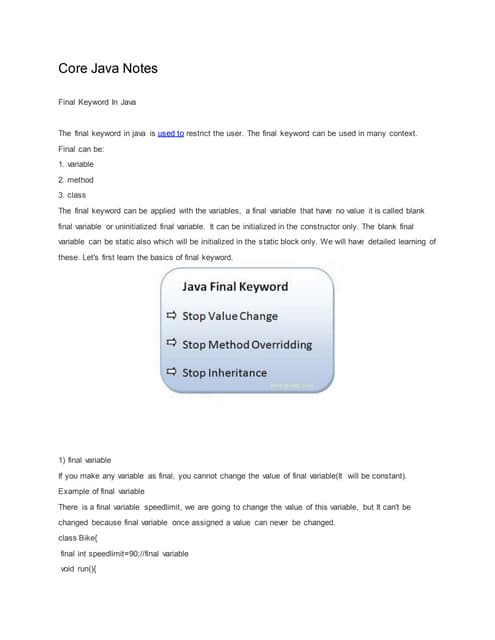 Core java notes with examples