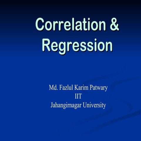 Corelation and regression PowerPoint presentation for basic understanding