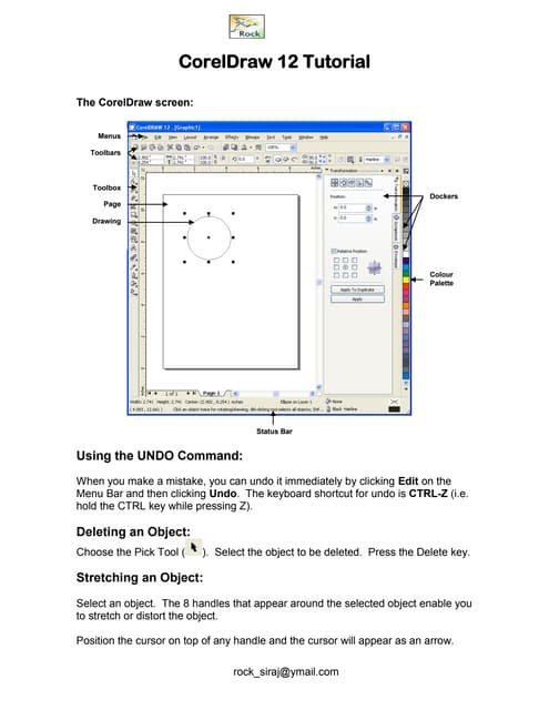 Corel draw 12 notes