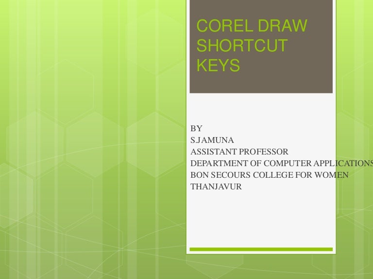 Corel draw shortcut keys