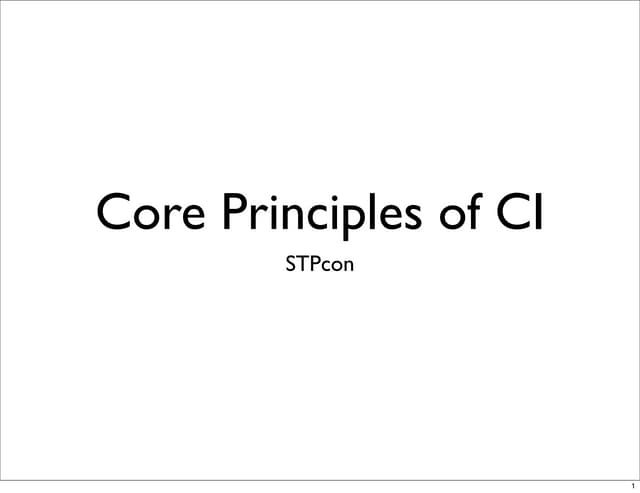 Core Principles Of Ci