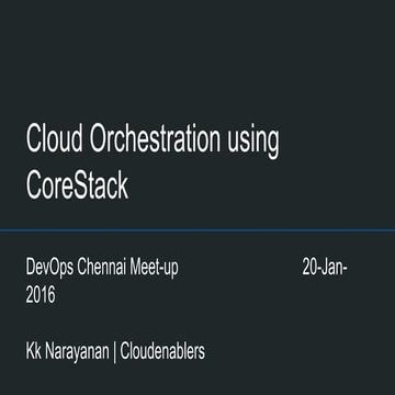 Cloud Orchestration using CoreStack
