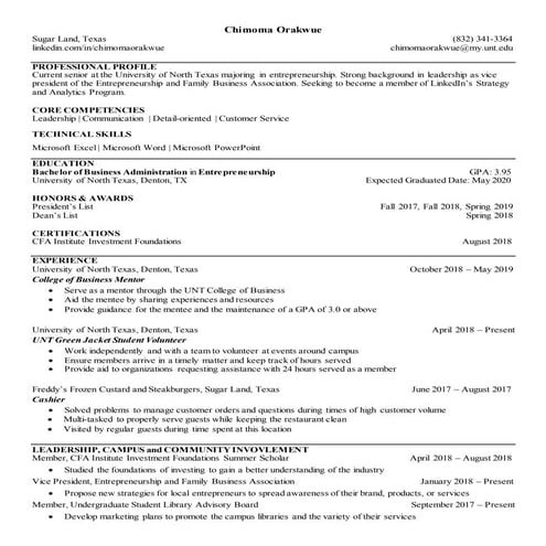 Chimoma Orakwue Resume 