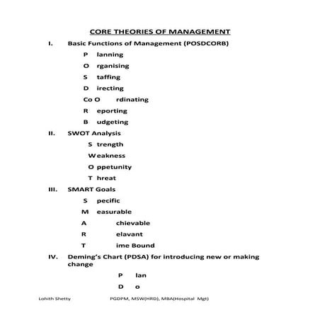 Core theories of management