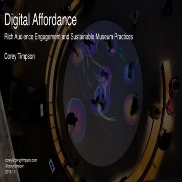 Digital Affordance – Rich Audience Engagement and Sustainable Museum Practices