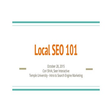 Local SEO 101: Intro to Search Engine Marketing, Temple U