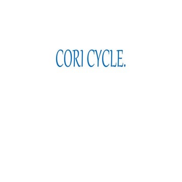 Cori Cycle. Definition and clinical manifestation | PPTX