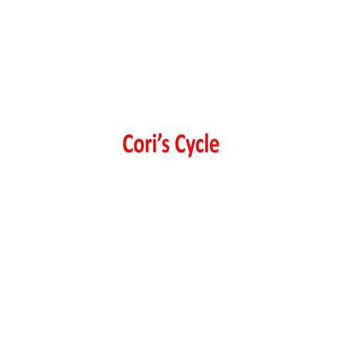 Cori Cycle. Definition and clinical manifestation | PPTX